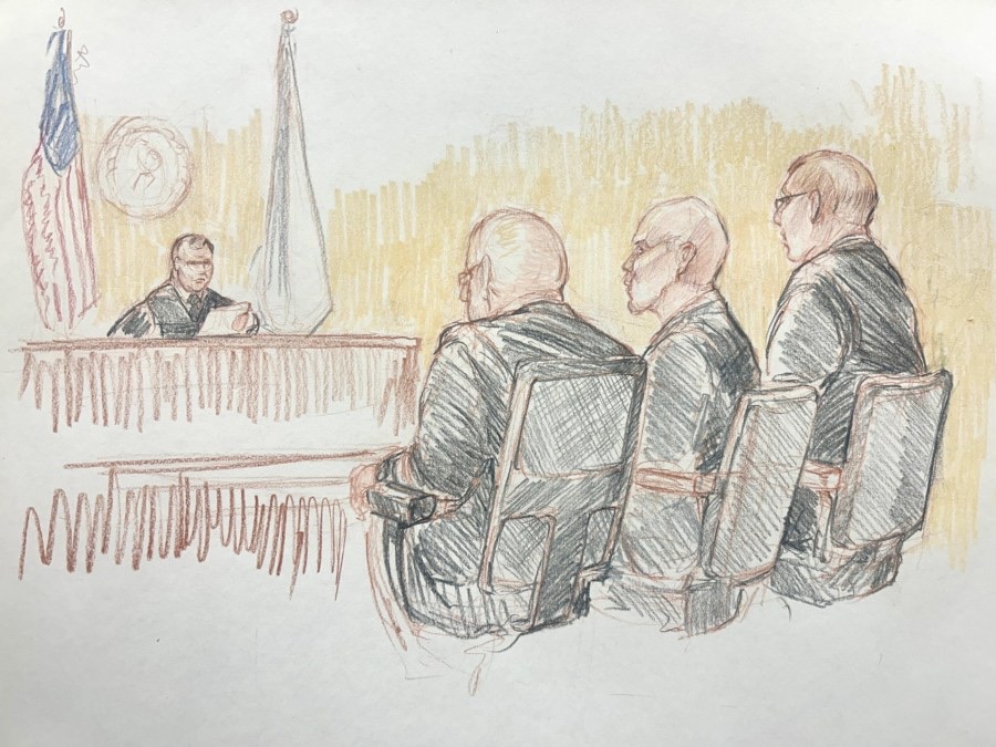 Courtroom sketch depicting the verdict